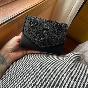 Black Beaded Women's Cross Body Bag